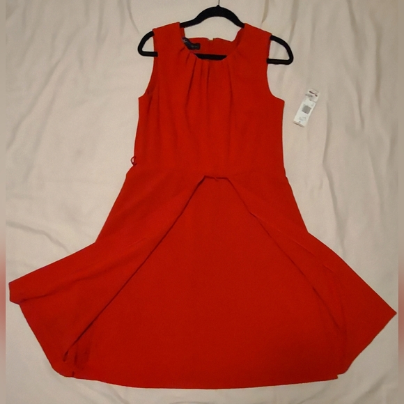 A K Anne Klein Poppy Red Sleeveless Dress, size 12 - Picture 7 of 12